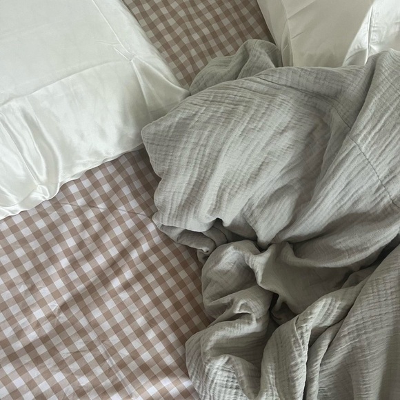 Pottery Barn Other - Pottery Barn Cream and White Gingham Pillow Case